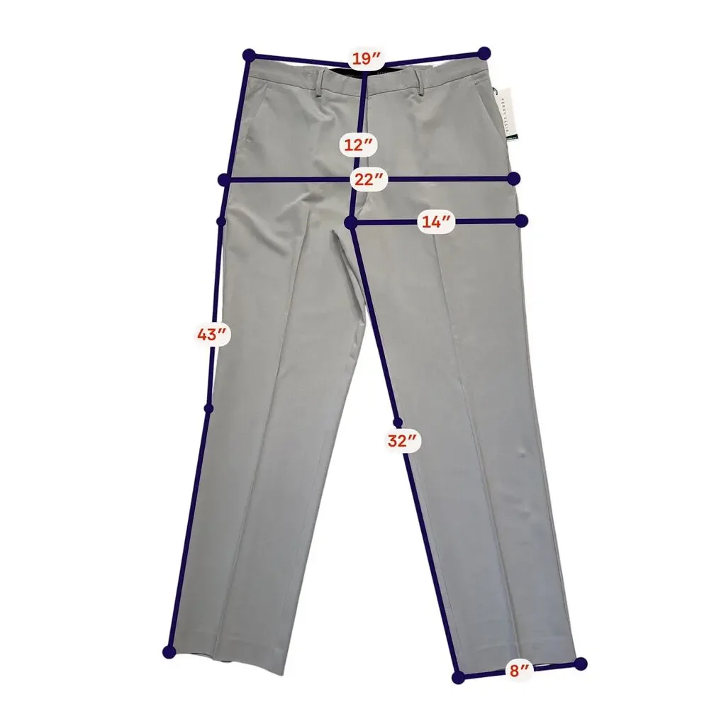 Perry Ellis Portfolio Men's Modern-Fit Stretch Pants  Chiseled Stone 36x32 $95